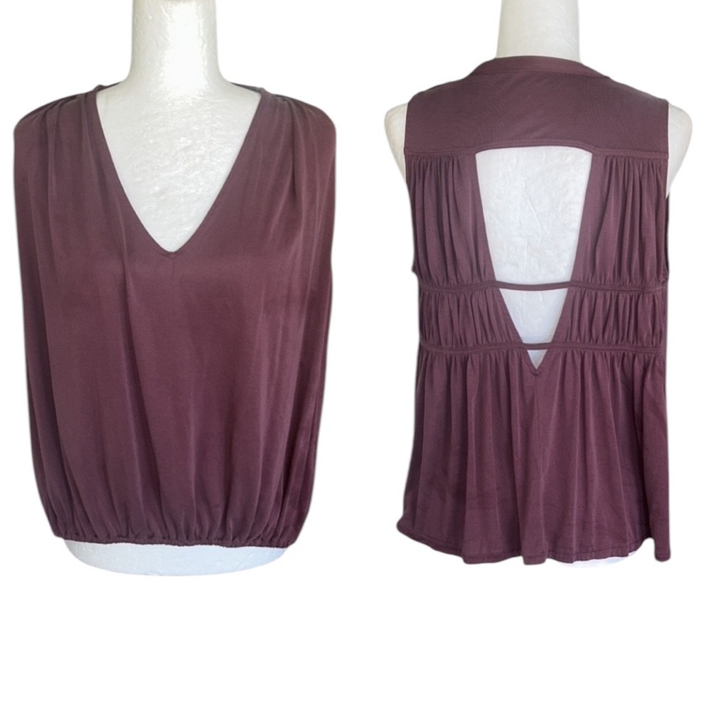 Free People Forget Me Knot Ruched Cutout Sleeveless Top - S